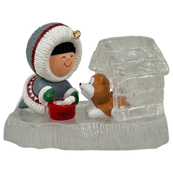 1993 Hallmark Keepsake Ornament Frosty Friends Collectors Series 14th Eskimo Dog - Picture 2 of 16